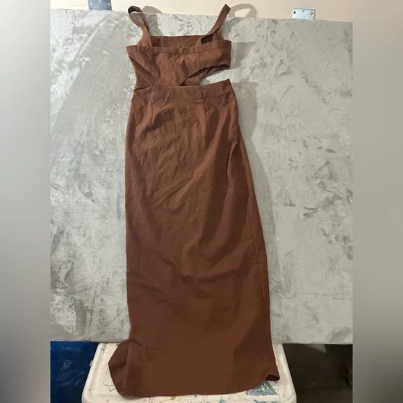 Commense linen & cotton cut out split long maxi dress - Picture 8 of 10